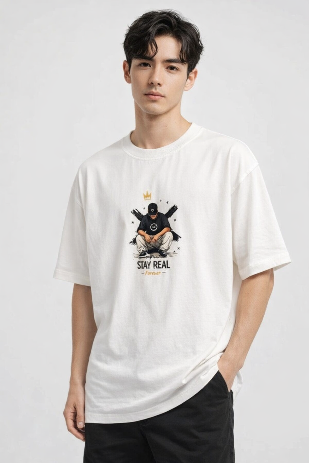 تیشرت طرح  Stay real کد : ۱۰۸